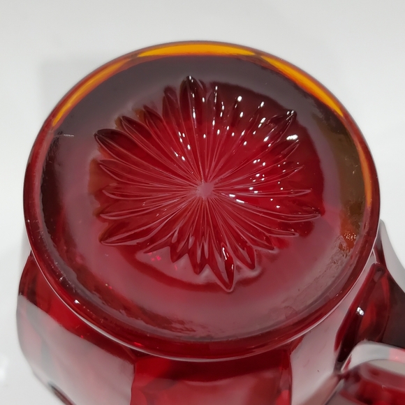 32oz Fostoria "Coin Glass Ruby" Red Heavy Thick Pitcher - Picture 8 of 16